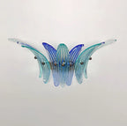 Murano Wall Lamp | 9 Blue Turquoise Palmette Glass | Set of 2