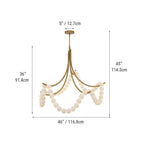 Cluster String Alabaster Beads Semi Flush Chandelier