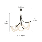 Cluster String Alabaster Beads Semi Flush Chandelier