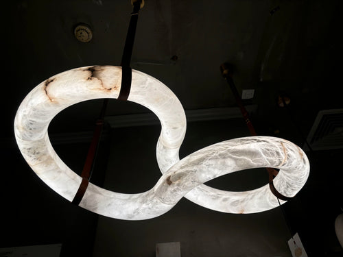 Infinity Alabaster Linear Pendant Light detail view