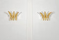 Murano Wall Lamp | 9 Clear Yellow Palmette Glass | Set of 2