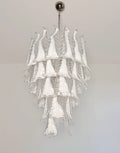 Murano Chandelier | 52 Clear White Lattimo Necktie by Bling Lighting Studio