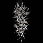 Pink Silver Leaf Vine Chandelier