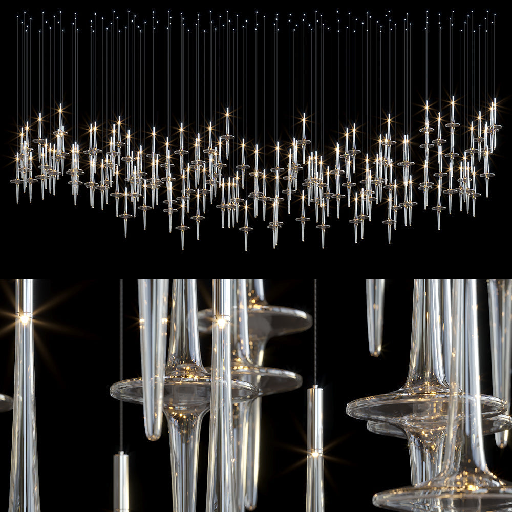 Crystal Spire Rain Chandelier