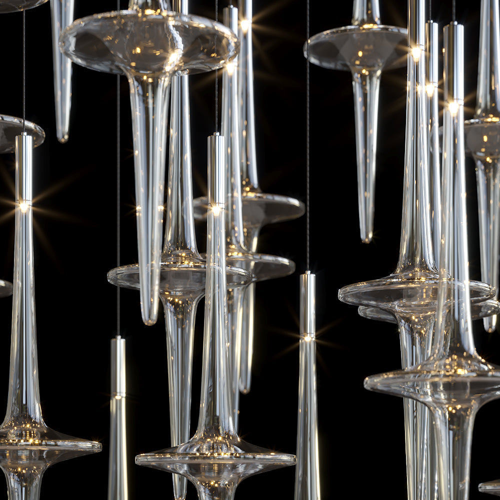 Crystal Spire Rain Chandelier
