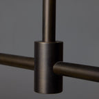 Brass and Alabaster Globes Asymmetrical Line Chandelier