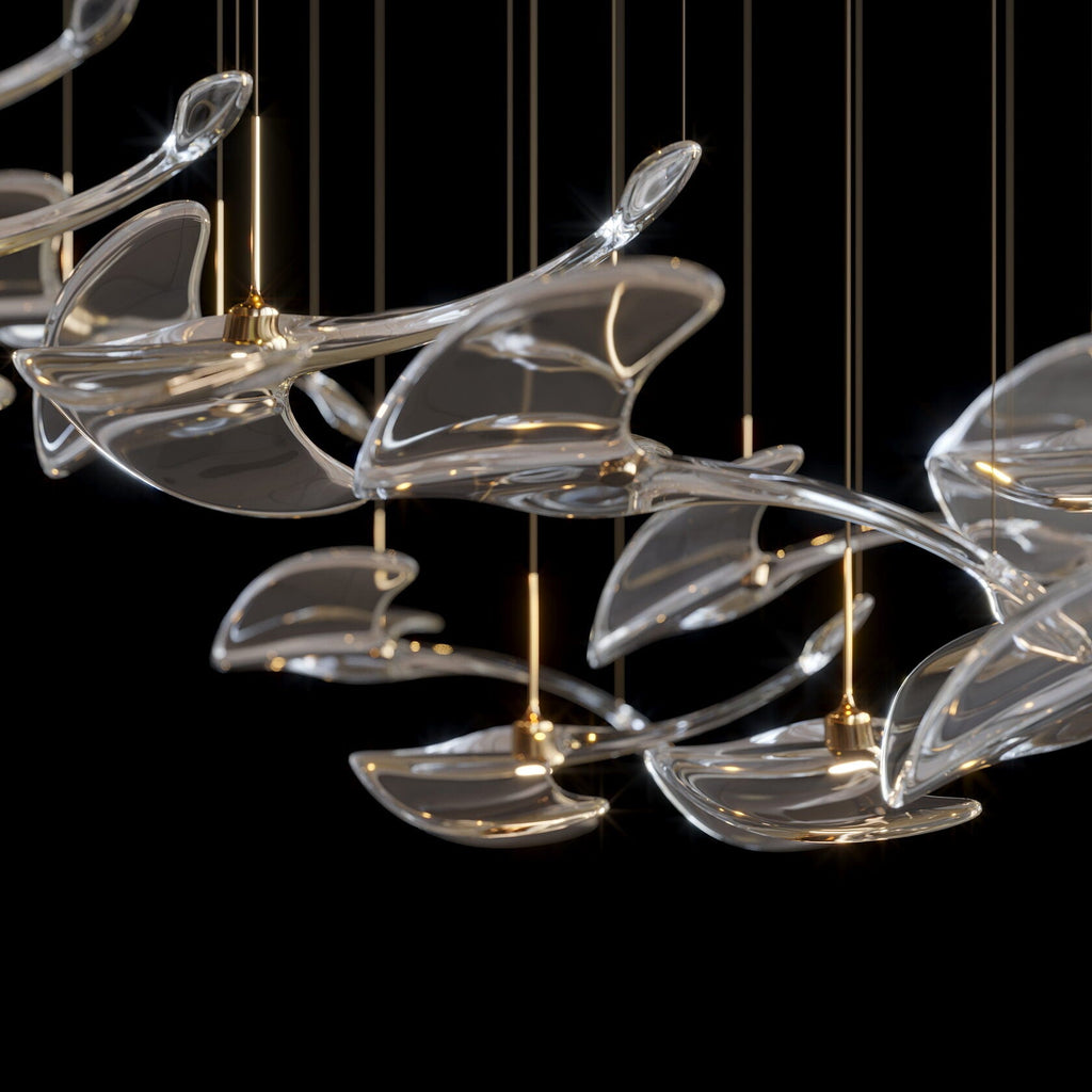 Glass Swallow Flight Chandelier