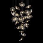 Smoke Glass Lily Cluster Chandelier