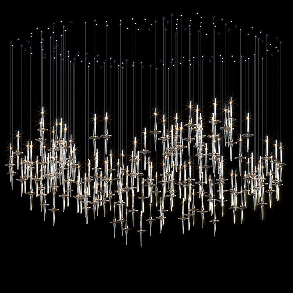 Crystal Spire Rain Chandelier