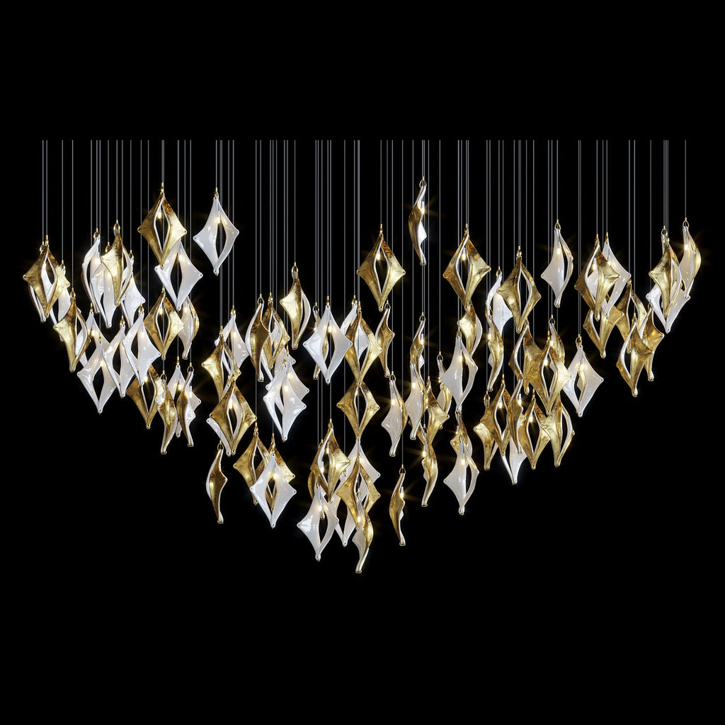 Black Gold Diamond Cascade Chandelier