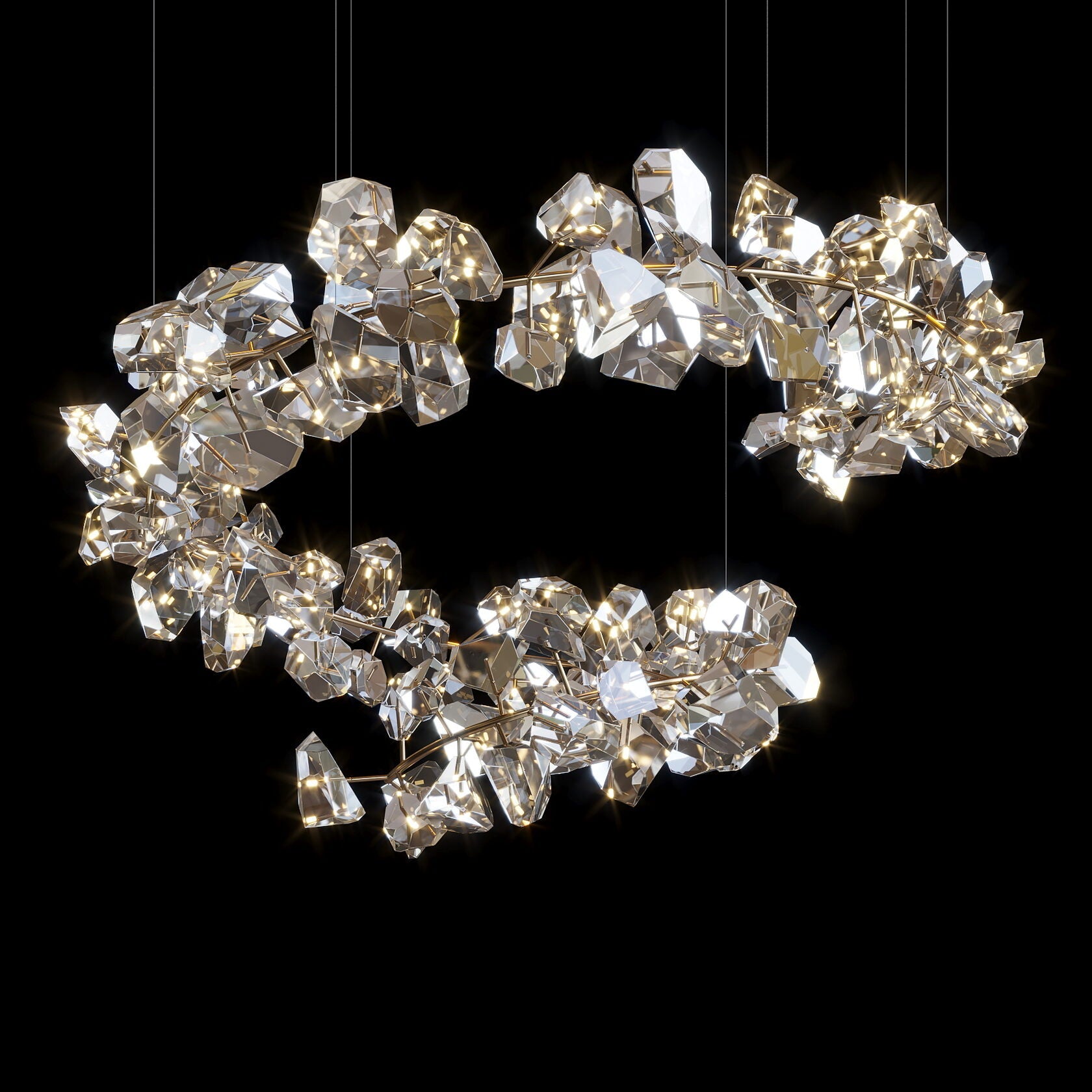 Crystal Gem Cluster Chandelier