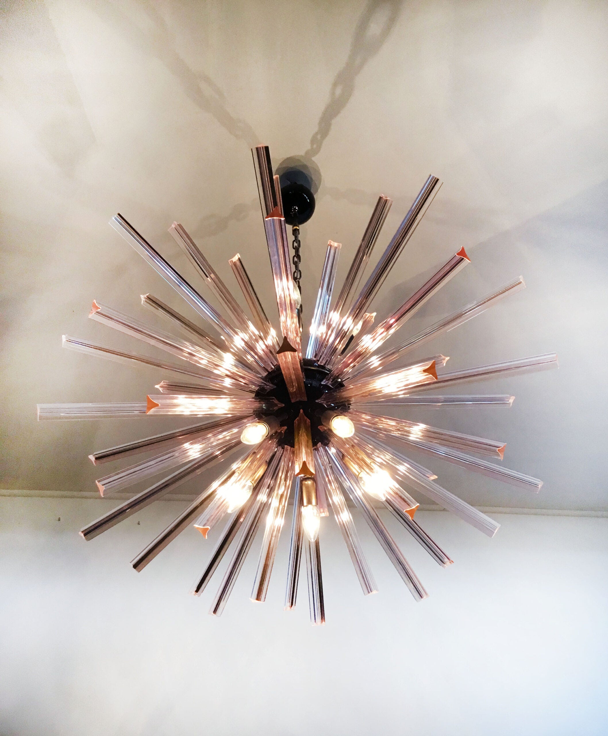 Murano Chandelier | 50 Pink Sputnik detail by Bling Lighting Studio