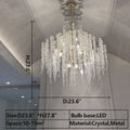 Light Luxury Silver Flower Branch Chandelier with Icicle Details by Bling Lighting Studio