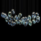 Blue Glass Ring Cluster Chandelier