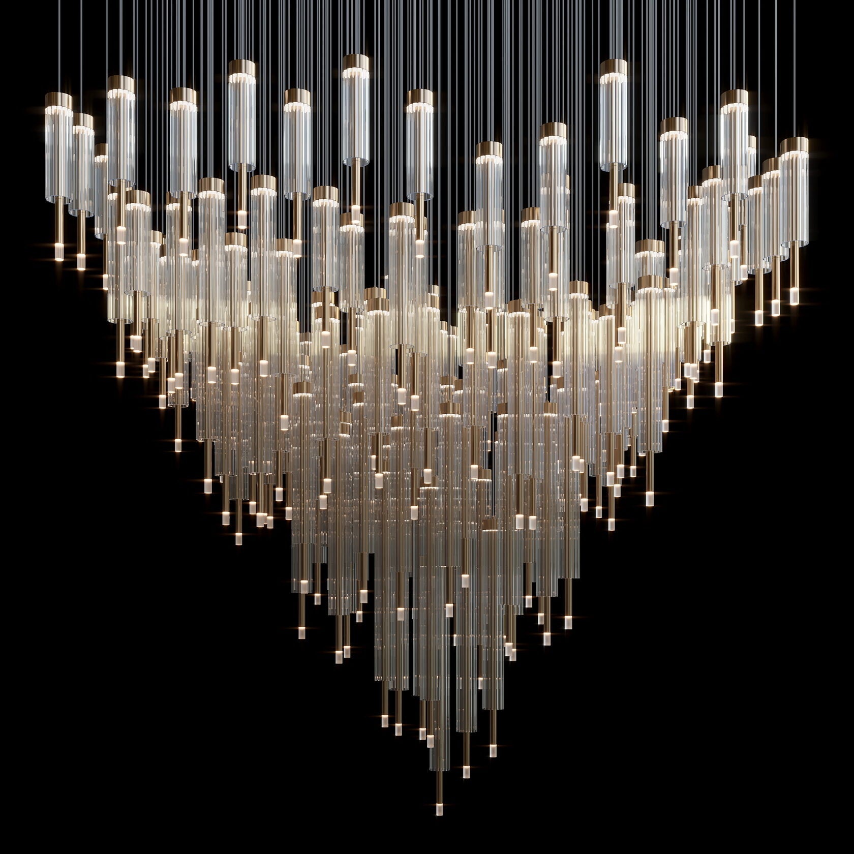 Crystal Tube Rain Chandelier