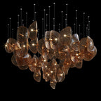 Clear Ripple Disc Cluster Chandelier