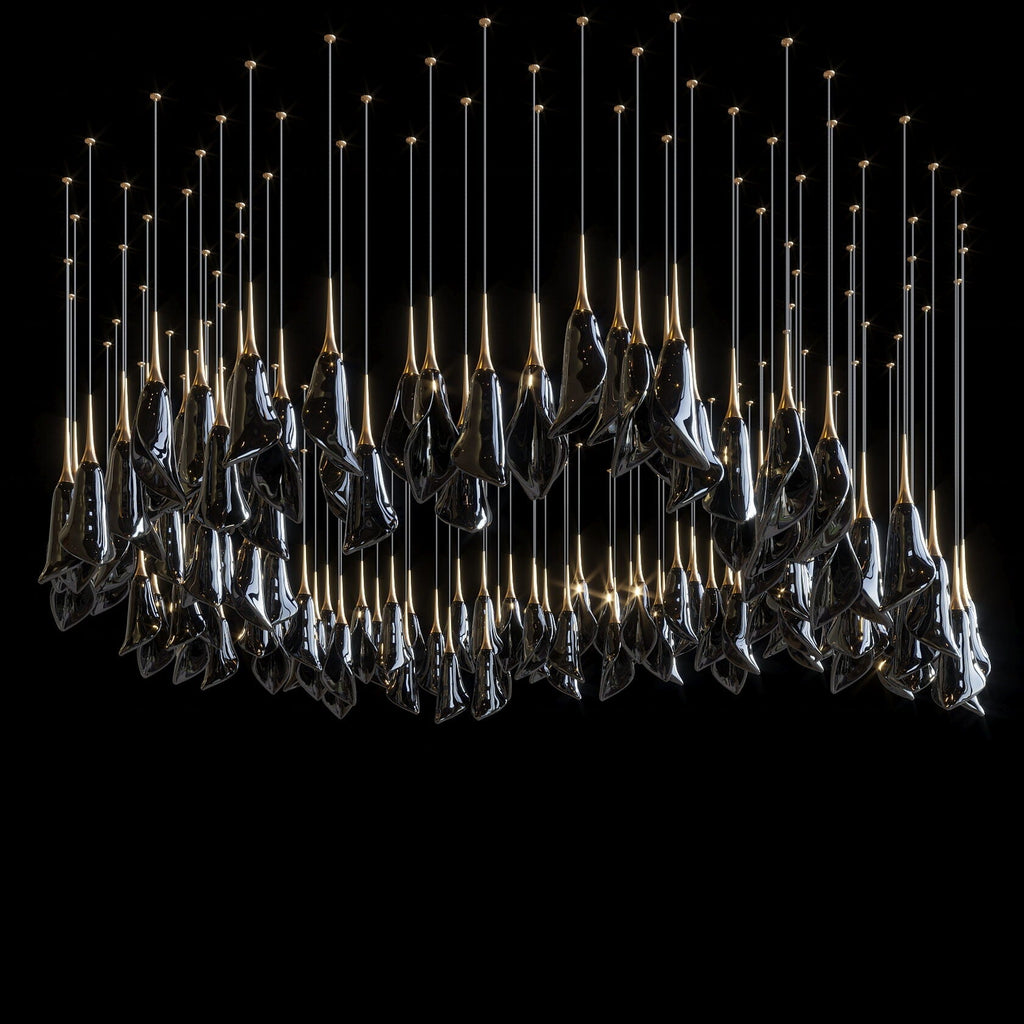 White Petal Drop Chandelier