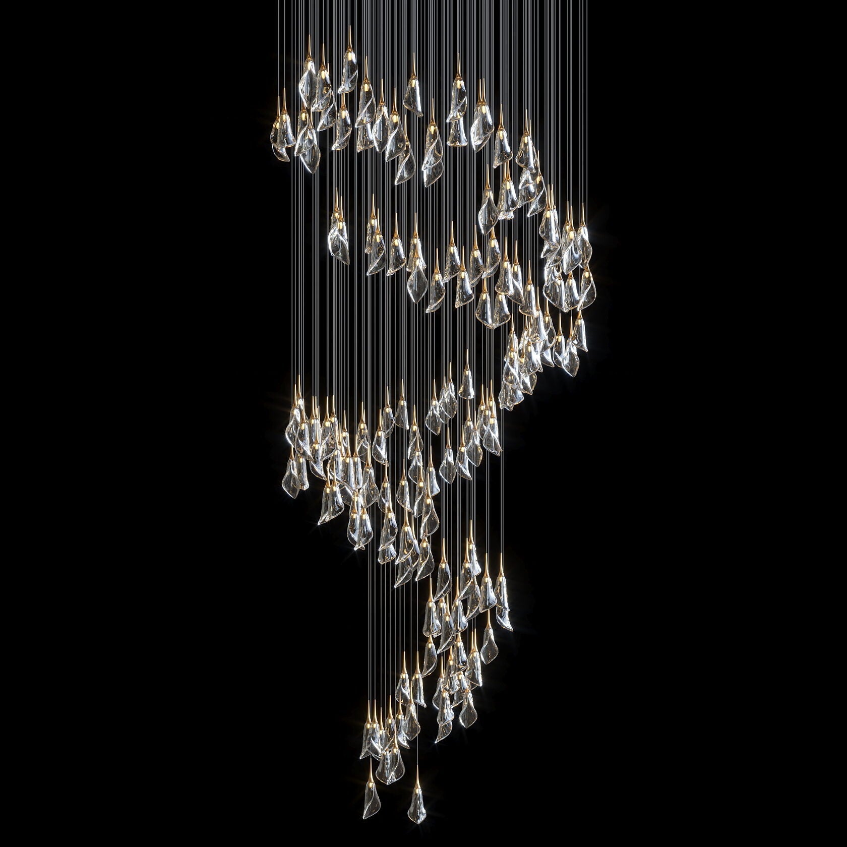 Crystal Petal Drop Chandelier