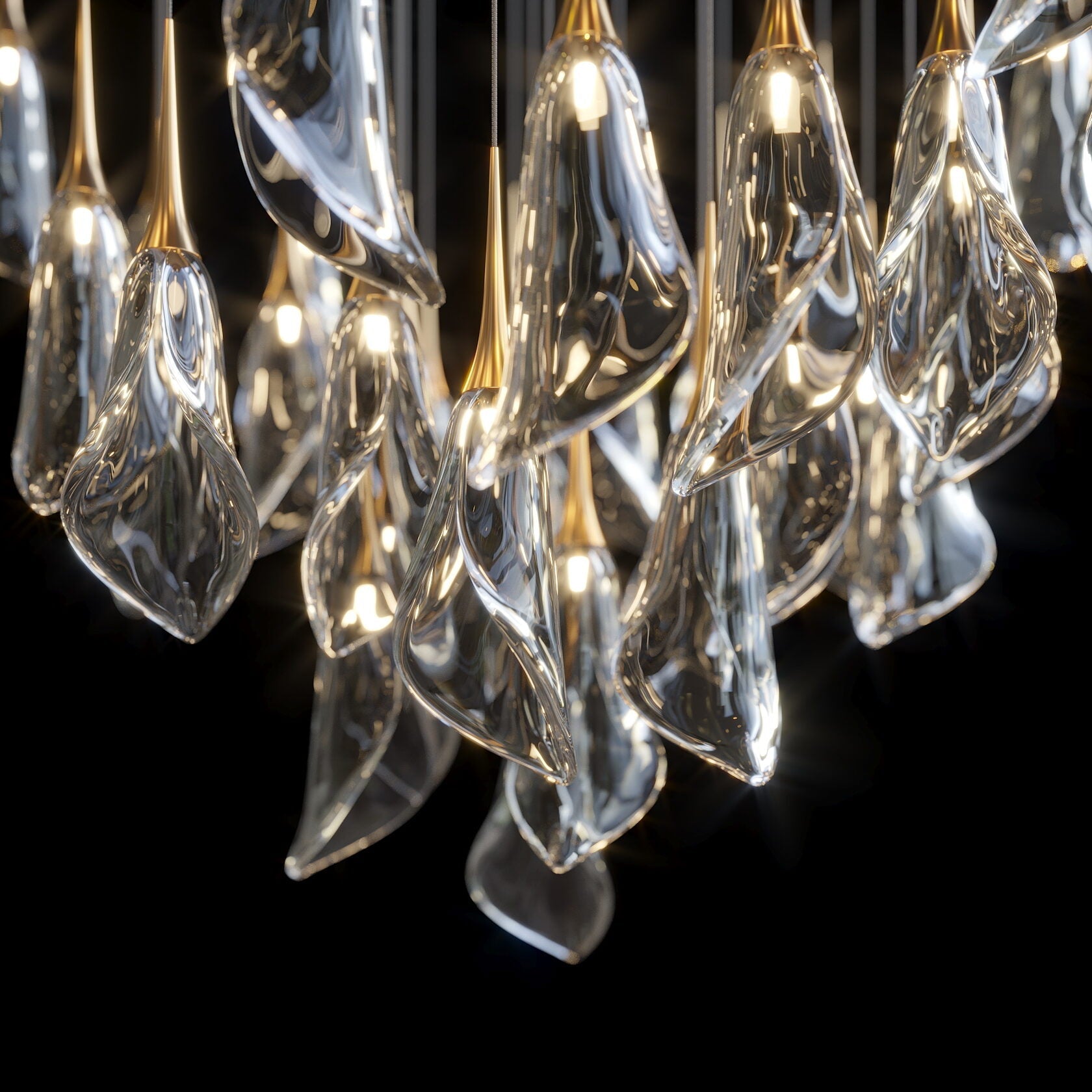 Crystal Petal Drop Chandelier