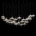 Ivory Saucer Orbit Chandelier