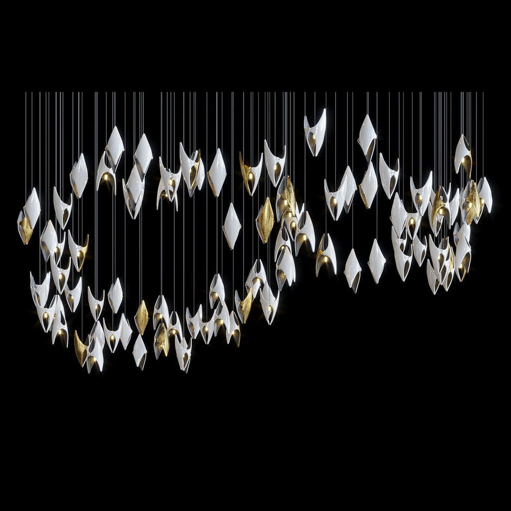 White Gold Diamond Cascade Chandelier
