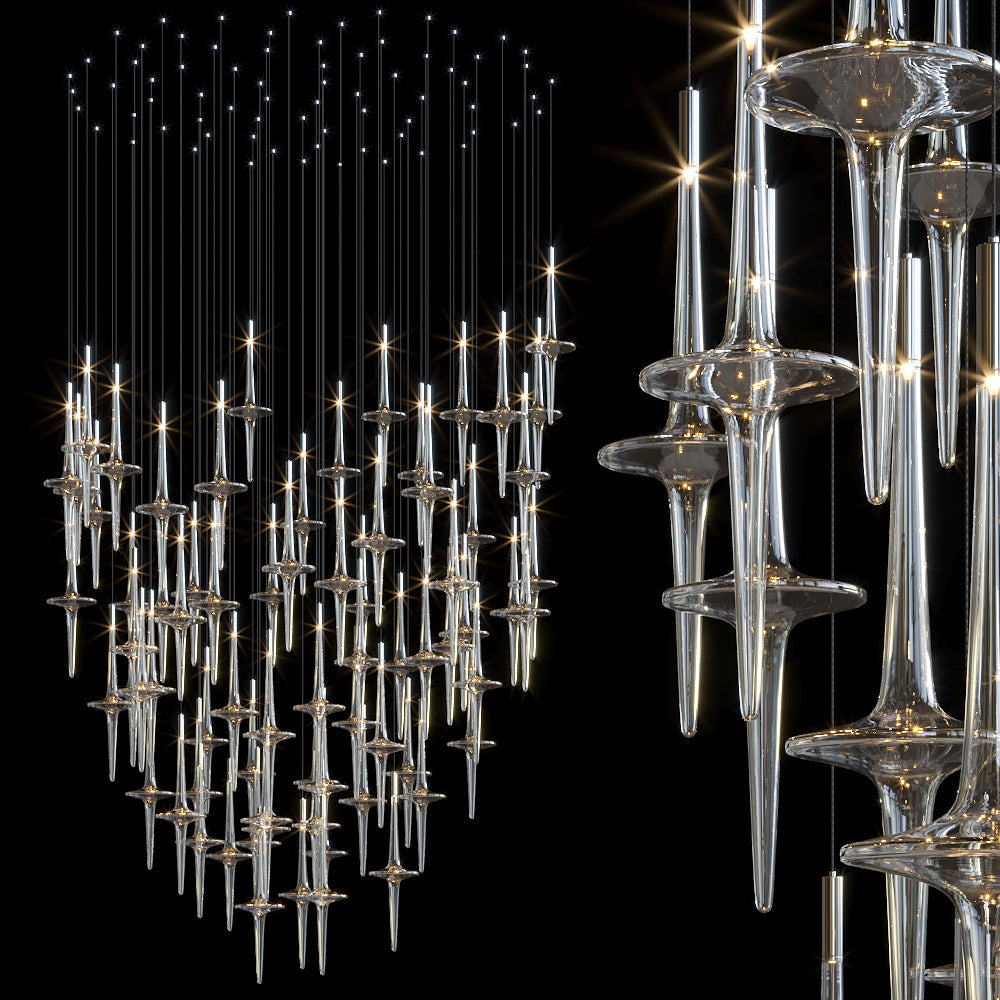 Crystal Spire Rain Chandelier