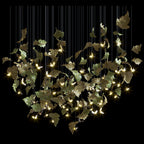 Smoke Amber Flame Rain Chandelier