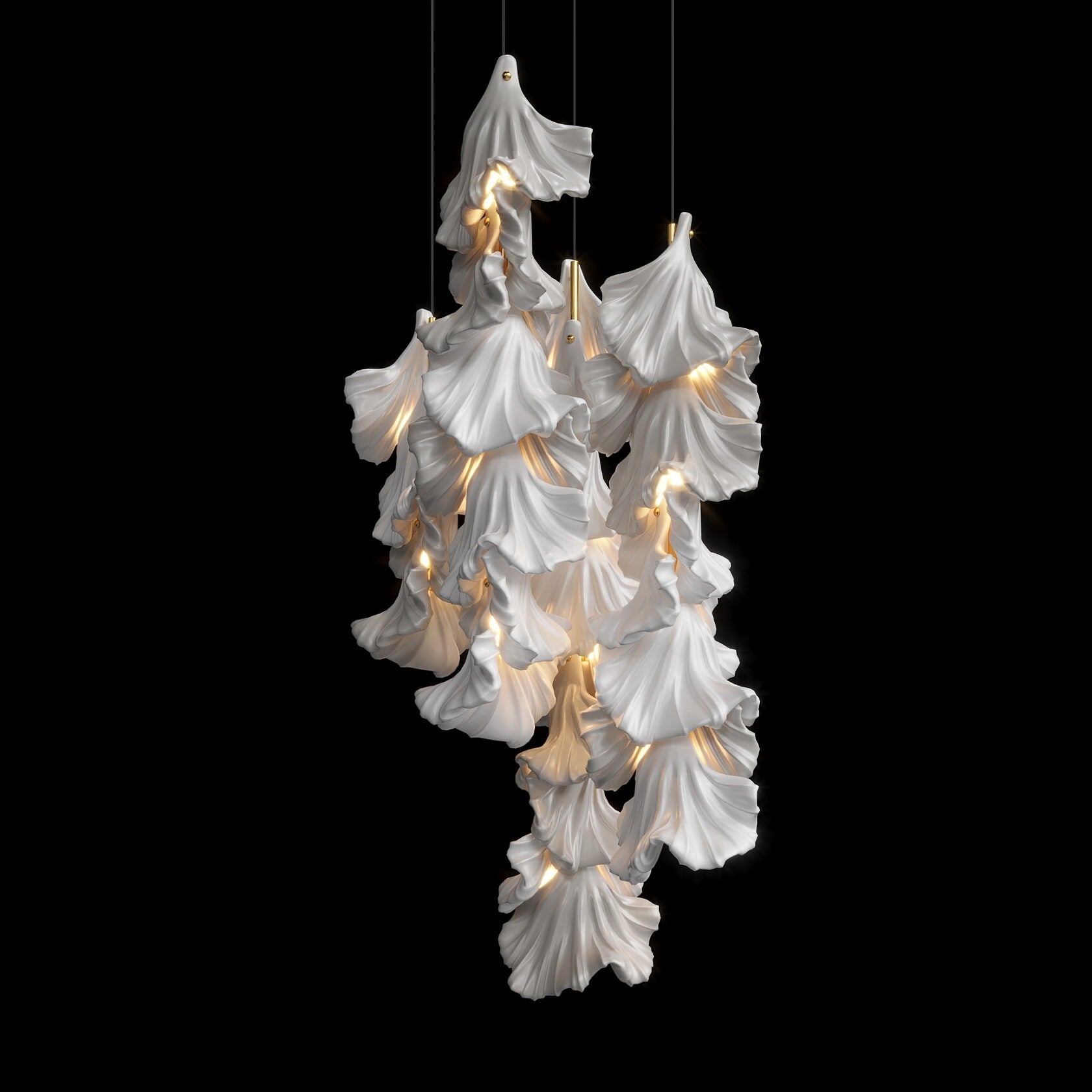 Ivory Petal Cascade Chandelier