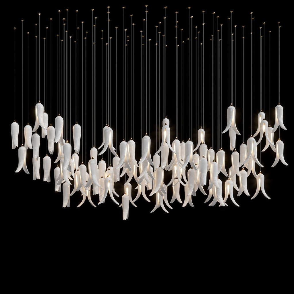 White Pepper Cascade Chandelier