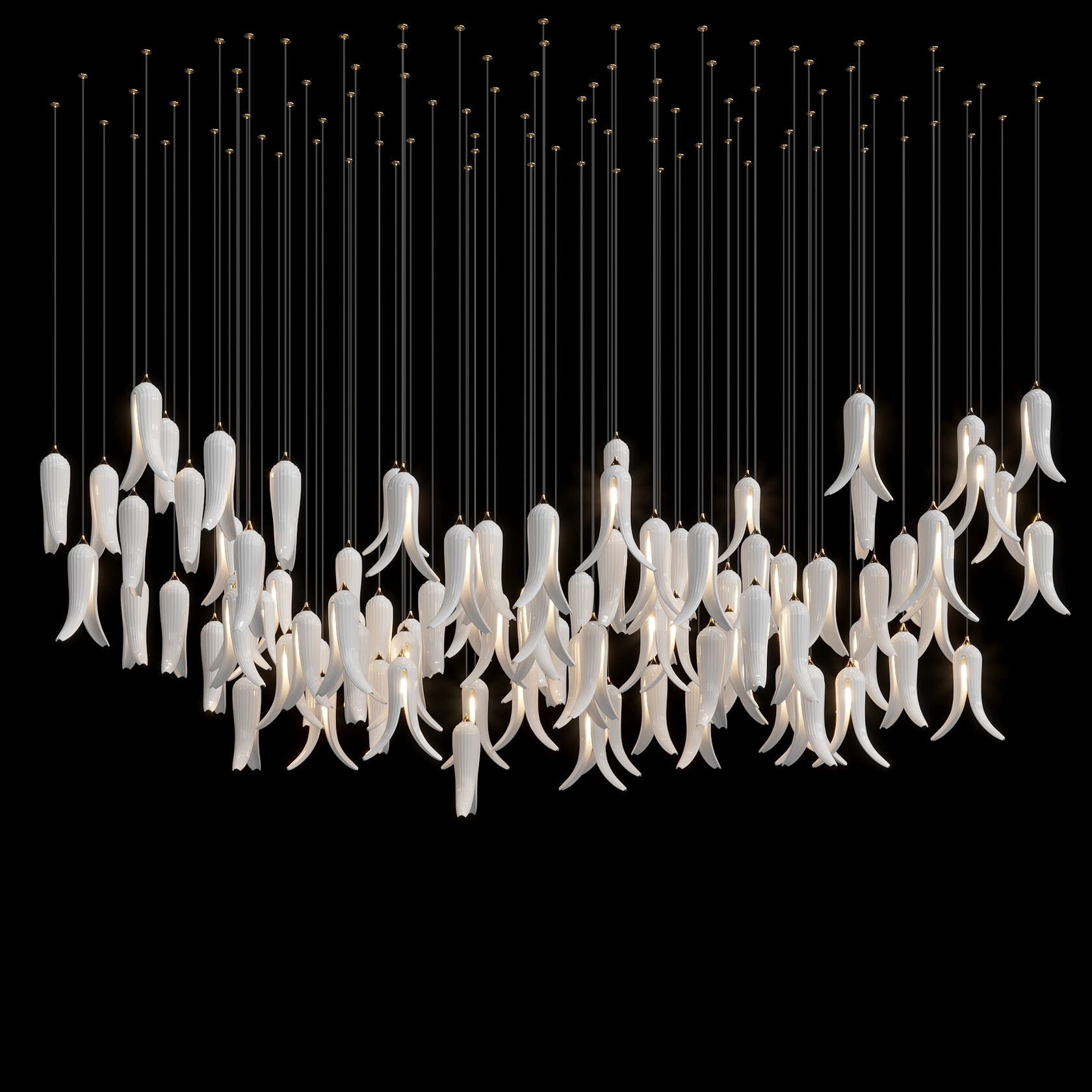 White Pepper Cascade Chandelier