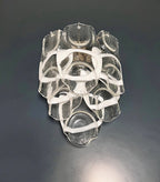 Murano Wall Lamp | 6 White Crostoli Glass | Set of 2