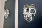 Murano Wall Lamp | 6 White Crostoli Glass | Set of 2