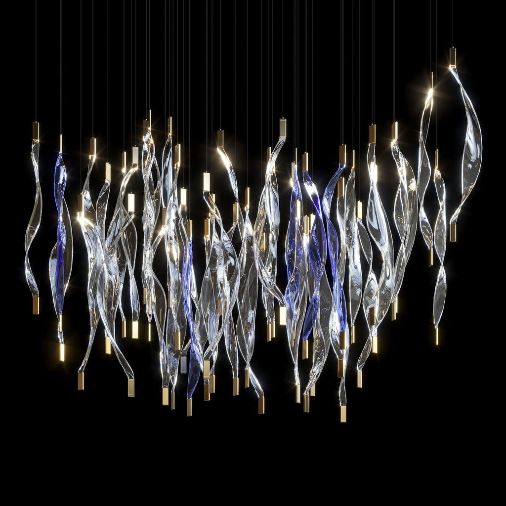 Crimson Flame Cascade Chandelier
