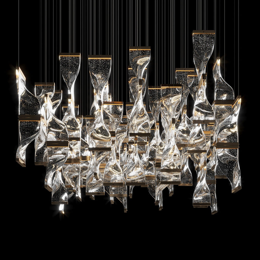 Crystal Twist Panel Chandelier