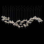 Ivory Saucer Orbit Chandelier