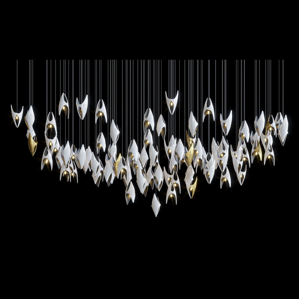 White Gold Diamond Cascade Chandelier