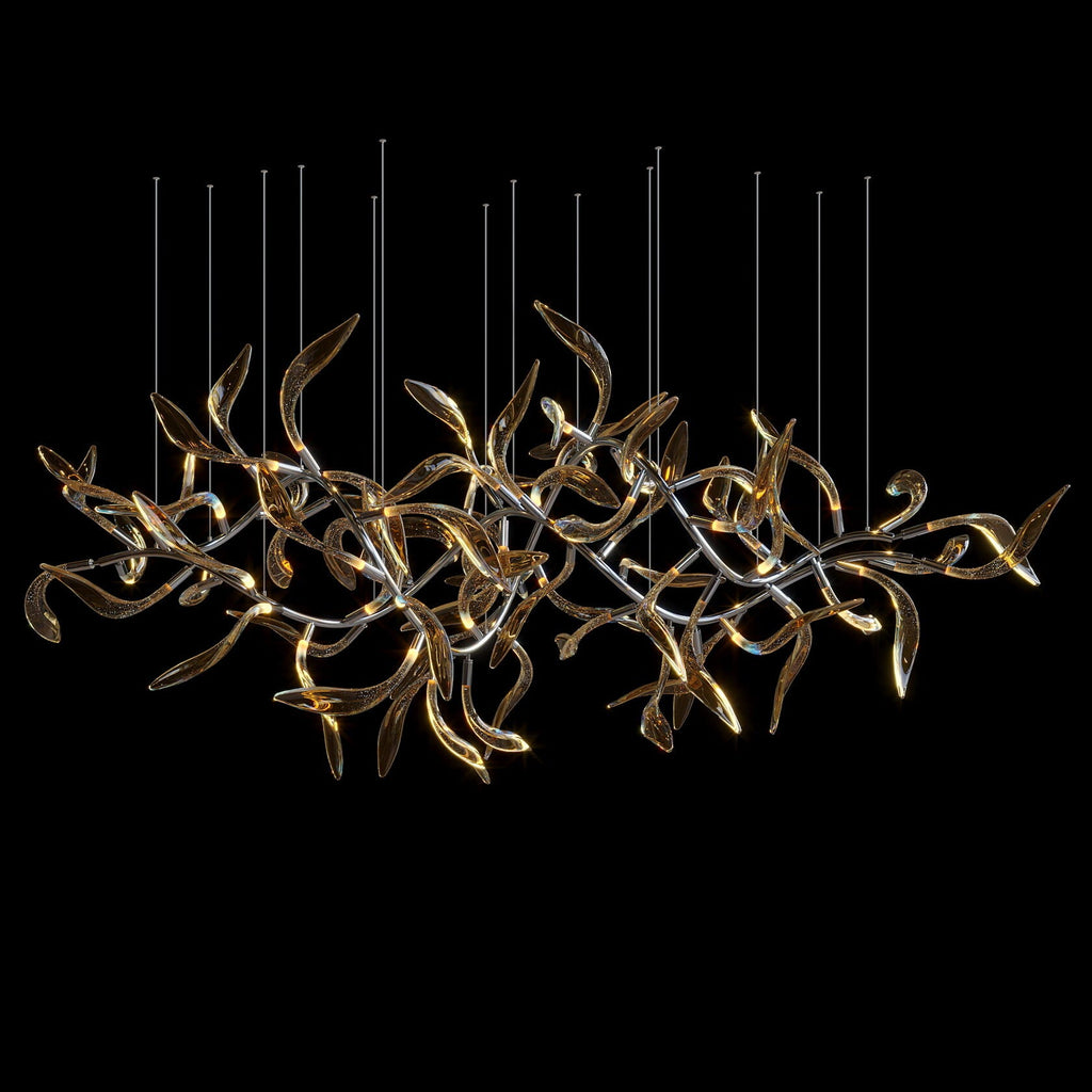 Amber Leaf Vine Chandelier