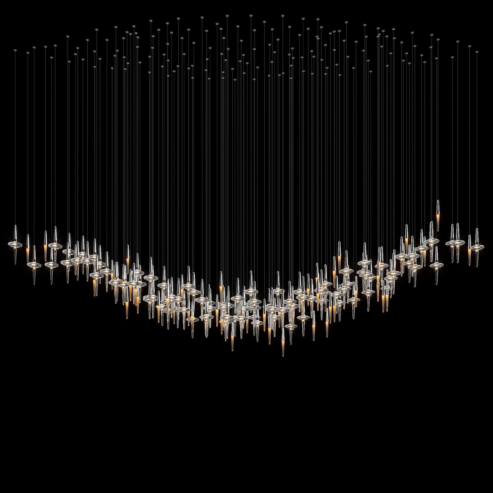 Crystal Icicle Saucer Chandelier