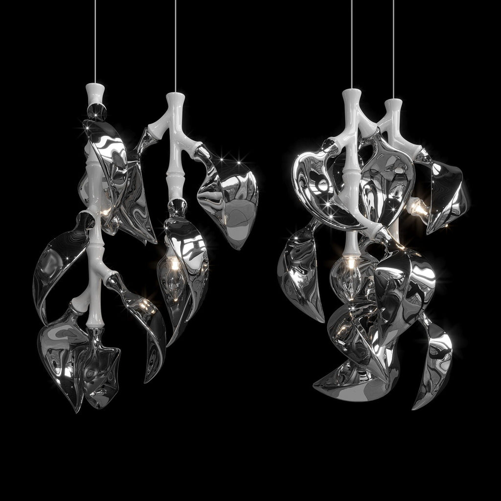 White Calla Cascade Chandelier