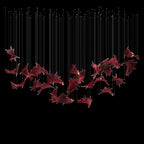 Crimson Fan Wave Chandelier