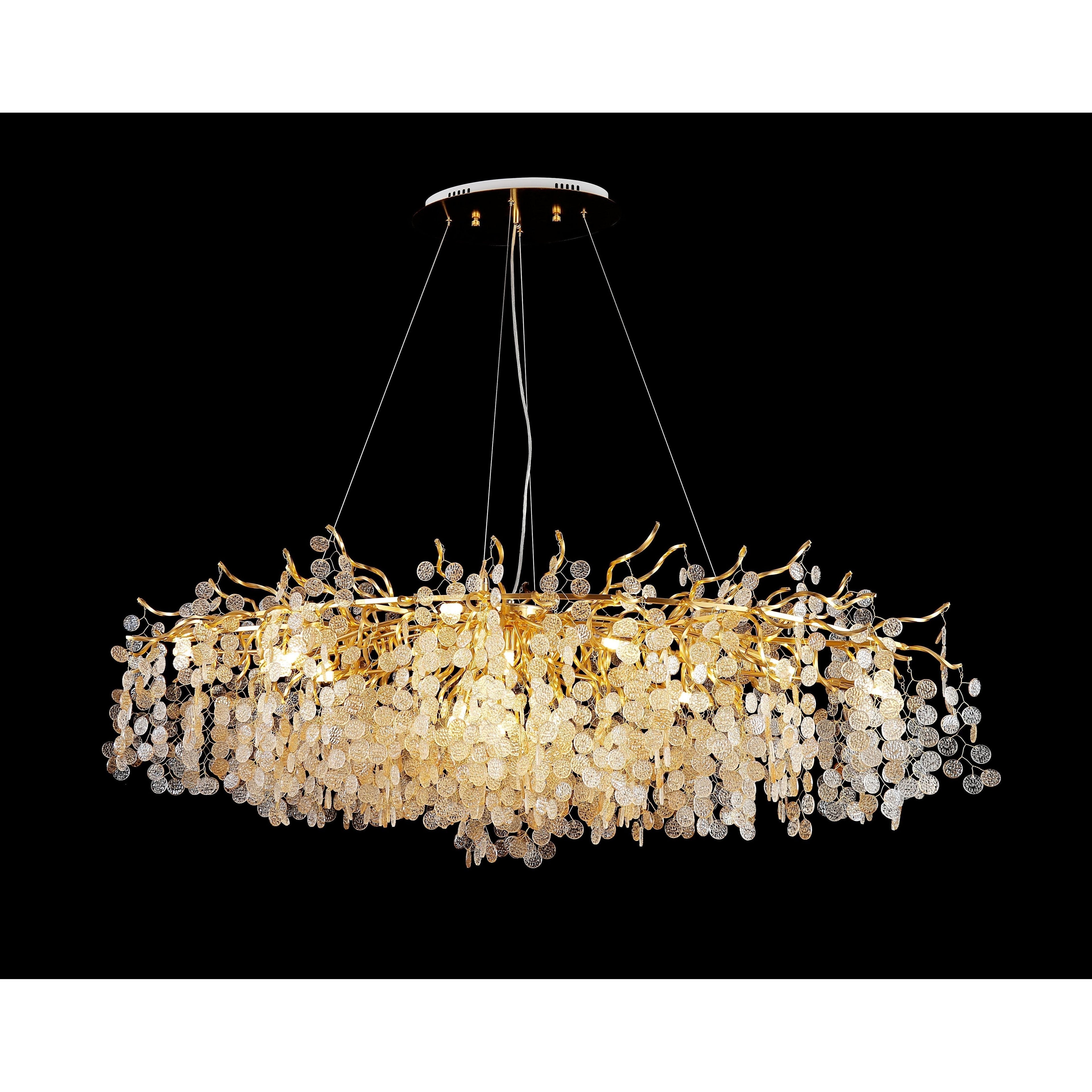 Panra Organic Branch Oval Penny Chandelier by Bling Lighting Studio