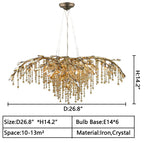New Luxury Branch Crystal Pendant Chandelier Designer Creative Art Dining Room/Living Room Light Fixture by Bling Lig...