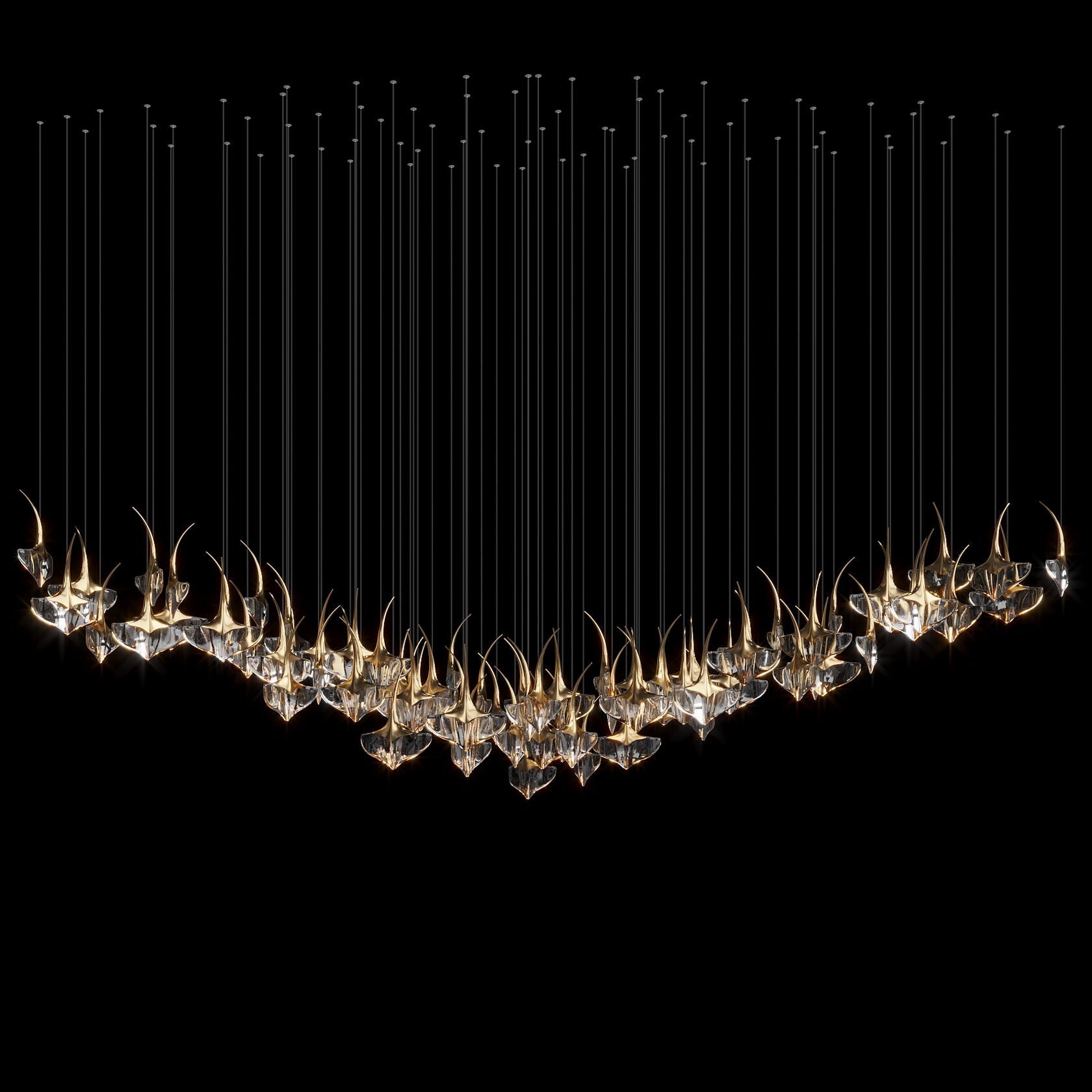 Clear Manta Cluster Chandelier