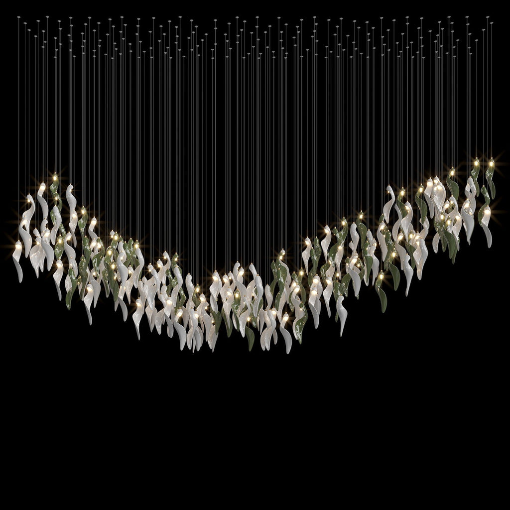 White Calla Bloom Chandelier