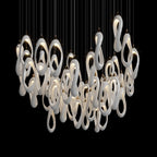 White Ribbon Loop Chandelier