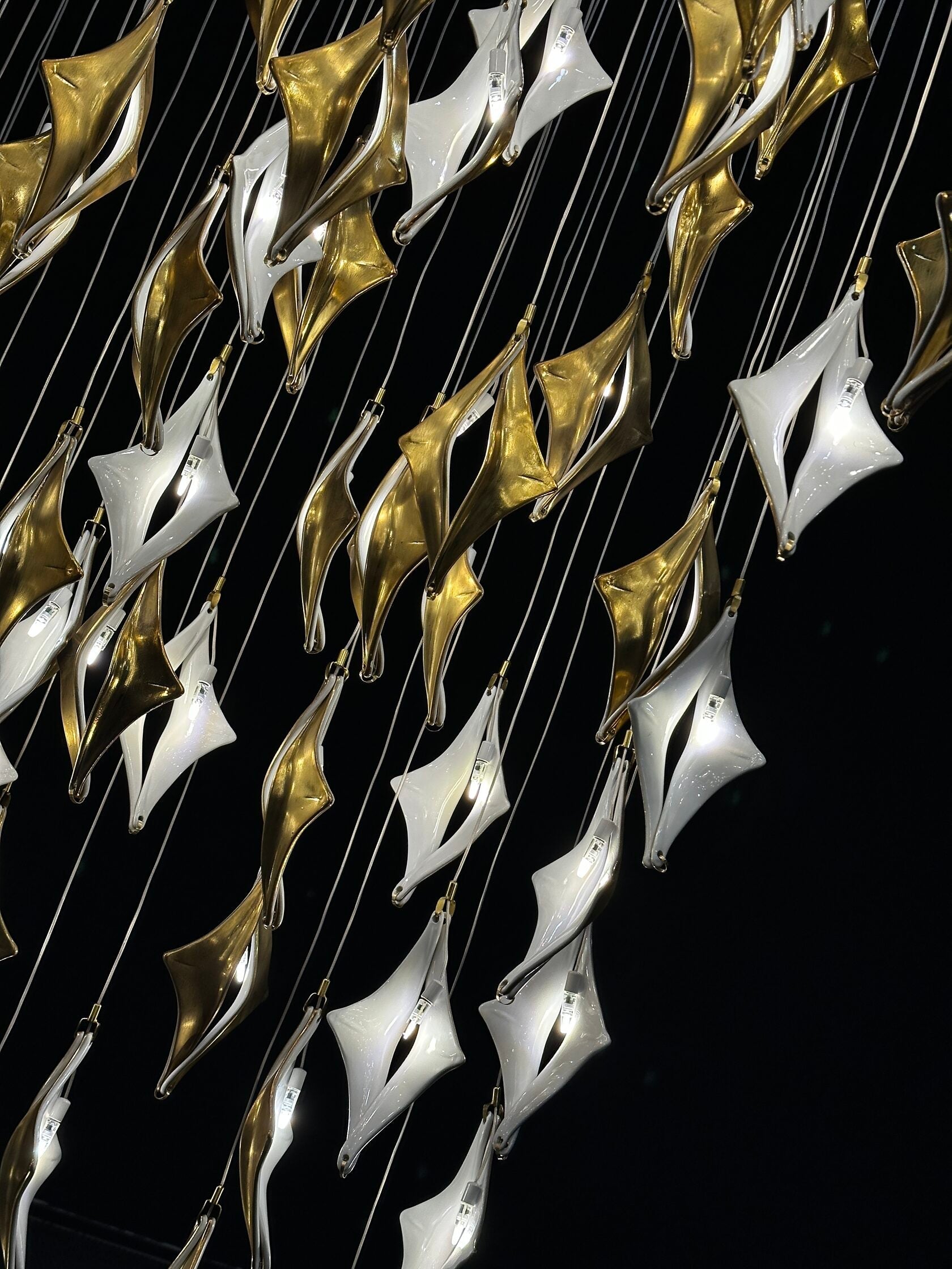 Black Gold Diamond Cascade Chandelier