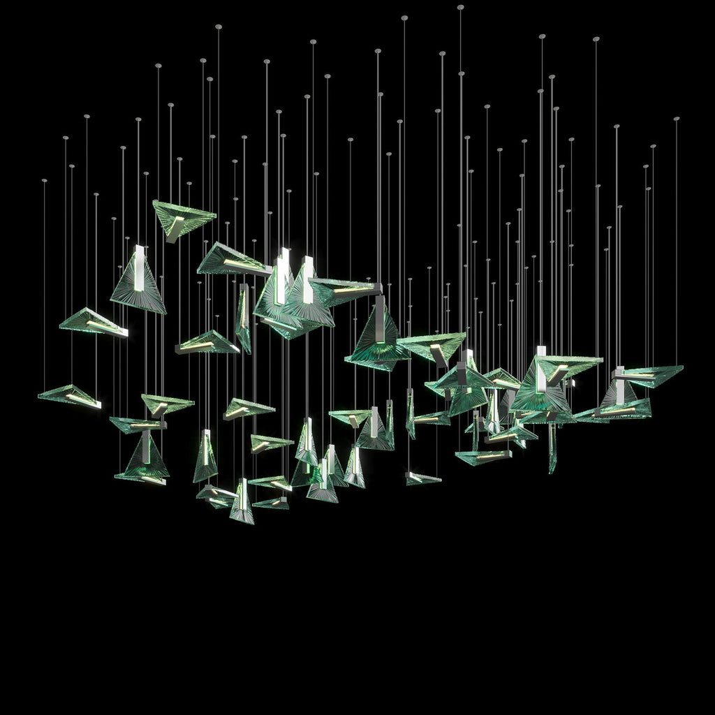 Green Prism Kite Chandelier