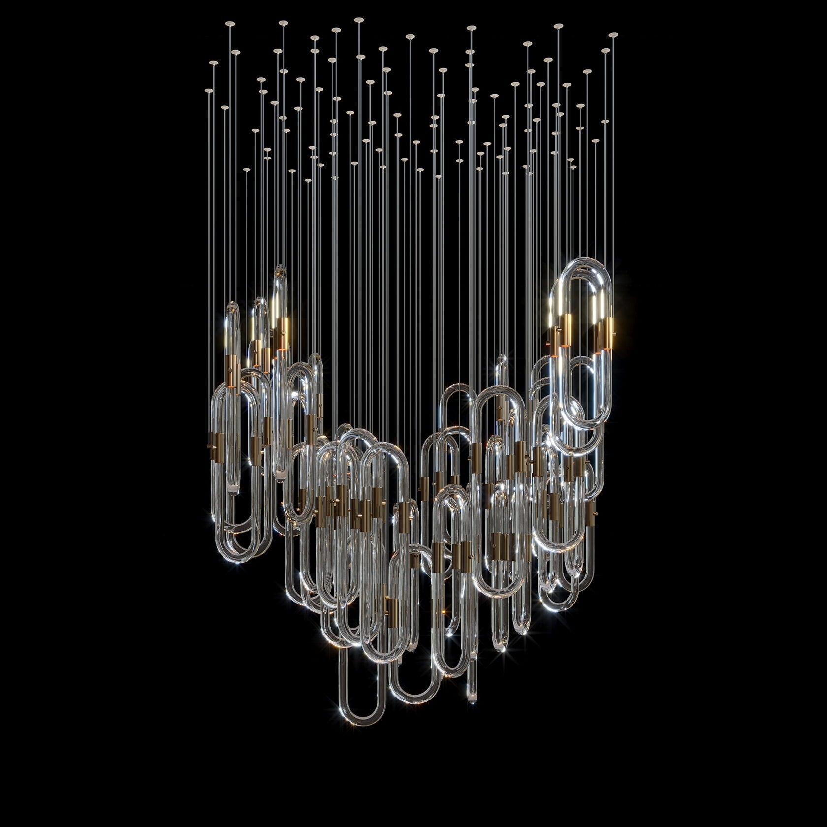 Glass Loop Waterfall Chandelier