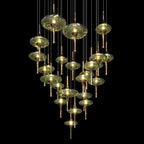 Green Glass Saucer Chandelier