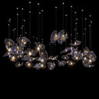 Smoke Glass Lily Cluster Chandelier
